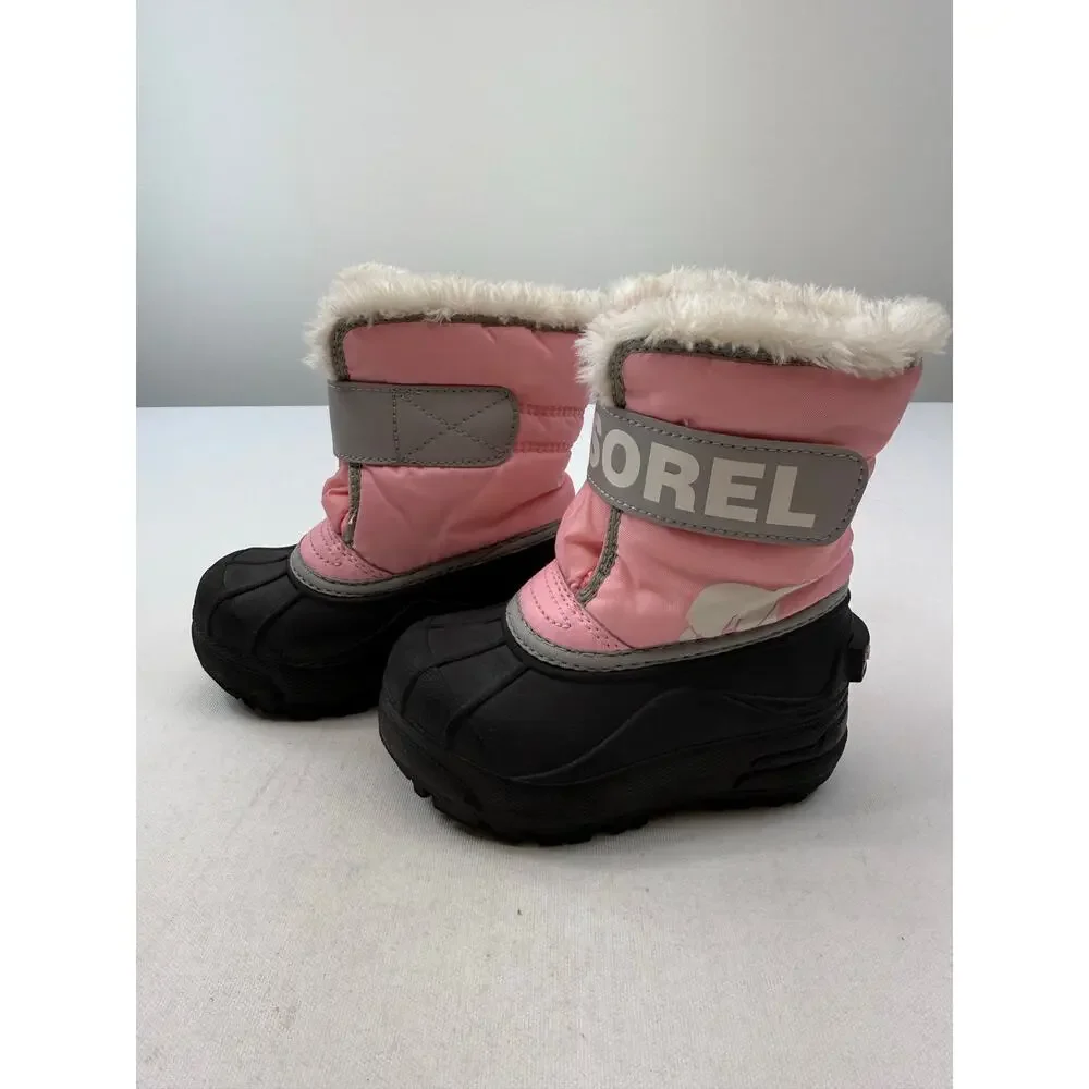 Sorel Pink Girls Toddler Winter Snow Boots‎ Waterproof Faux Fur Size 7